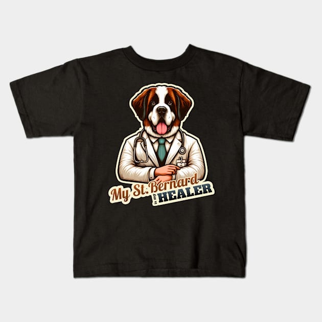 Doctor St. Bernard Kids T-Shirt by k9-tee